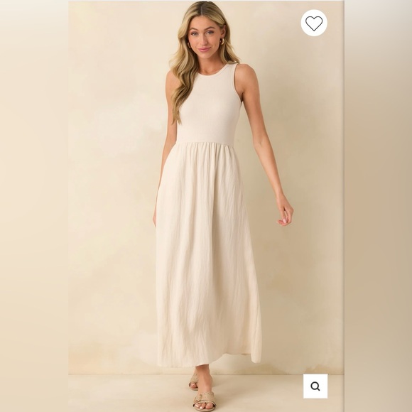 Z Supply Dresses & Skirts - Z Supply brand new Cream mixed media Sleeveless Maxi Dress